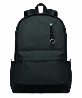 Logotrade promotional product picture of: A 15-inch laptop backpack made of recycled pre-consumer cotton with customizable printing