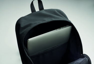 Logo trade promotional giveaways picture of: A 15-inch laptop backpack made of recycled pre-consumer cotton with customizable printing