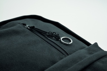 Logo trade promotional items image of: A 15-inch laptop backpack made of recycled pre-consumer cotton with customizable printing