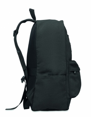 Logo trade promotional giveaways image of: A 15-inch laptop backpack made of recycled pre-consumer cotton with customizable printing