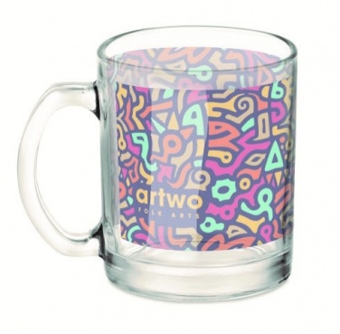 Logo trade promotional giveaway photo of: Glass sublimation mug 300ml