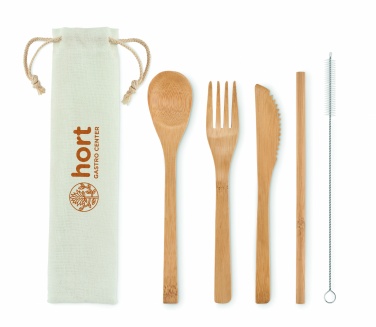 Logotrade promotional merchandise picture of: Bamboo cutlery with straw
