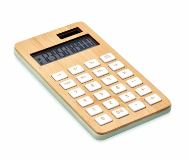 Logo trade promotional giveaways image of: 12 digit bamboo calculator