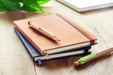 Logo trade promotional giveaways picture of: Recycled Leather A5 notebook