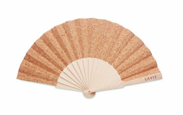 Logotrade advertising product image of: Wood hand fan with cork fabric