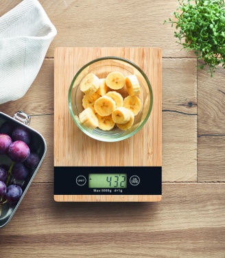 Logo trade corporate gift photo of: Bamboo digital kitchen scales