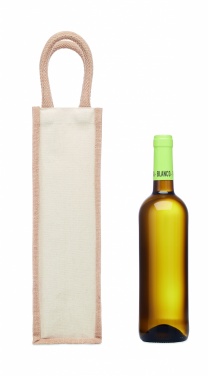 Logo trade promotional item photo of: Jute wine bag for one bottle
