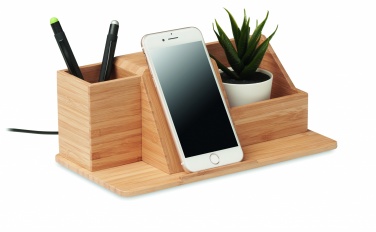 Logo trade promotional merchandise photo of: Desktop wireless charger  10W GROOVY