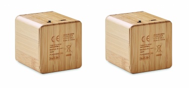 Logo trade promotional items image of: Set of Bamboo wireless speaker