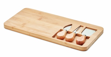 Logo trade promotional merchandise image of: Bamboo Cheese board set Leipzig