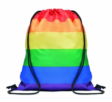 Logo trade promotional giveaway photo of: Rainbow RPET drawstring bag