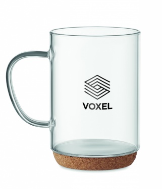 Logo trade promotional product photo of: Glass mug 400ml with cork base