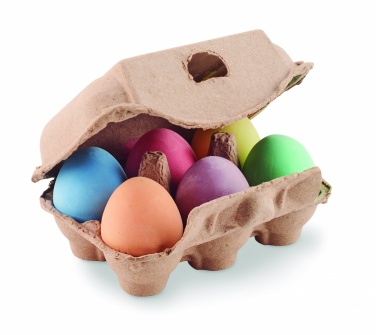 Logo trade promotional merchandise image of: 6 chalk eggs in box
