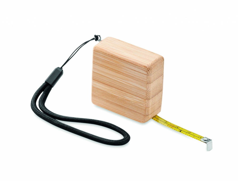 Logotrade promotional gift picture of: Measuring tape in bamboo 1m