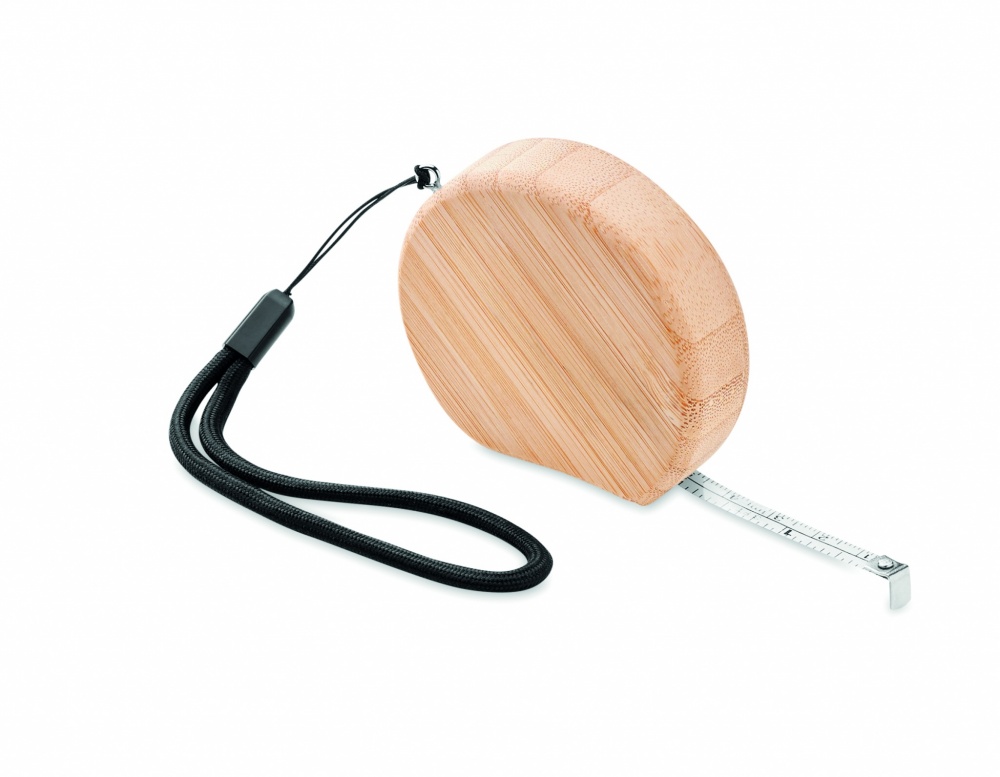 Logo trade advertising products picture of: Measuring tape in bamboo 2m