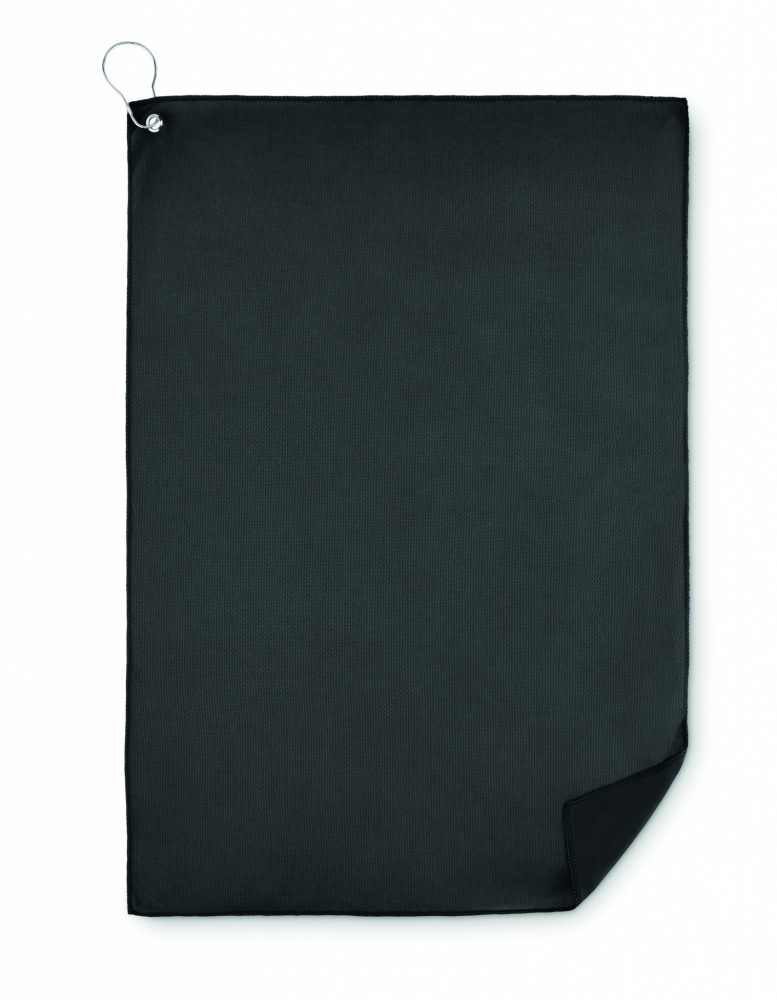 Logo trade promotional product photo of: RPET golf towel with hook clip