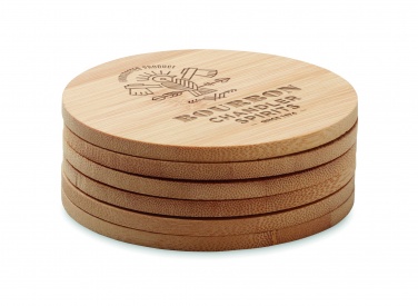Logo trade promotional items picture of: Set of 6 bamboo coasters