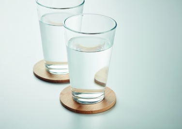 Logo trade corporate gifts picture of: Set of 6 bamboo coasters