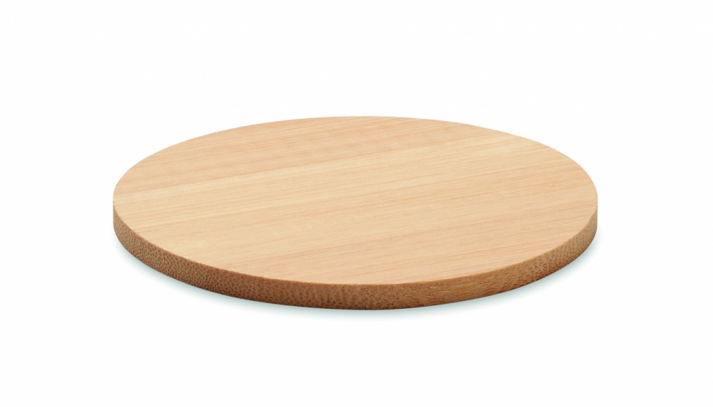 Logo trade business gifts image of: Bamboo round coaster