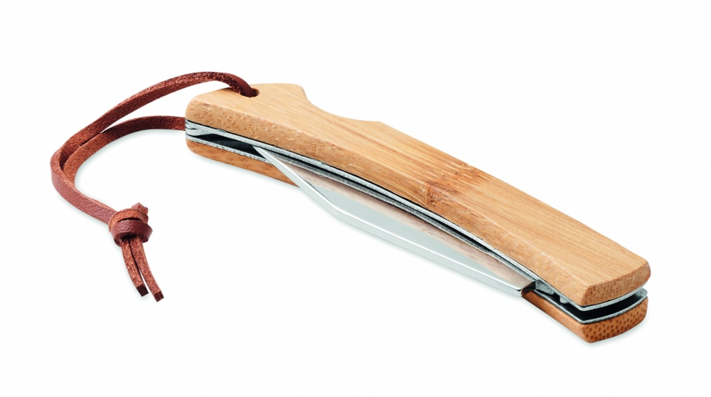 Logotrade promotional item image of: Foldable knife in bamboo