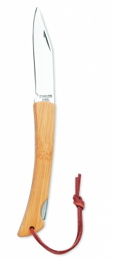 Logo trade business gifts image of: Foldable knife in bamboo