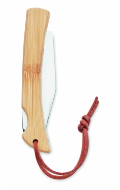 Logo trade corporate gifts image of: Foldable knife in bamboo