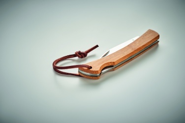 Logo trade corporate gifts image of: Foldable knife in bamboo