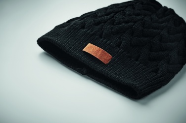 Logotrade promotional items photo of: Cable knit beanie in RPET