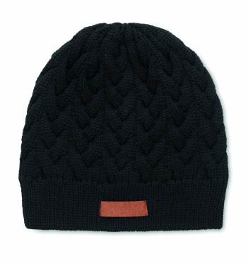 Logo trade promotional item photo of: Cable knit beanie in RPET