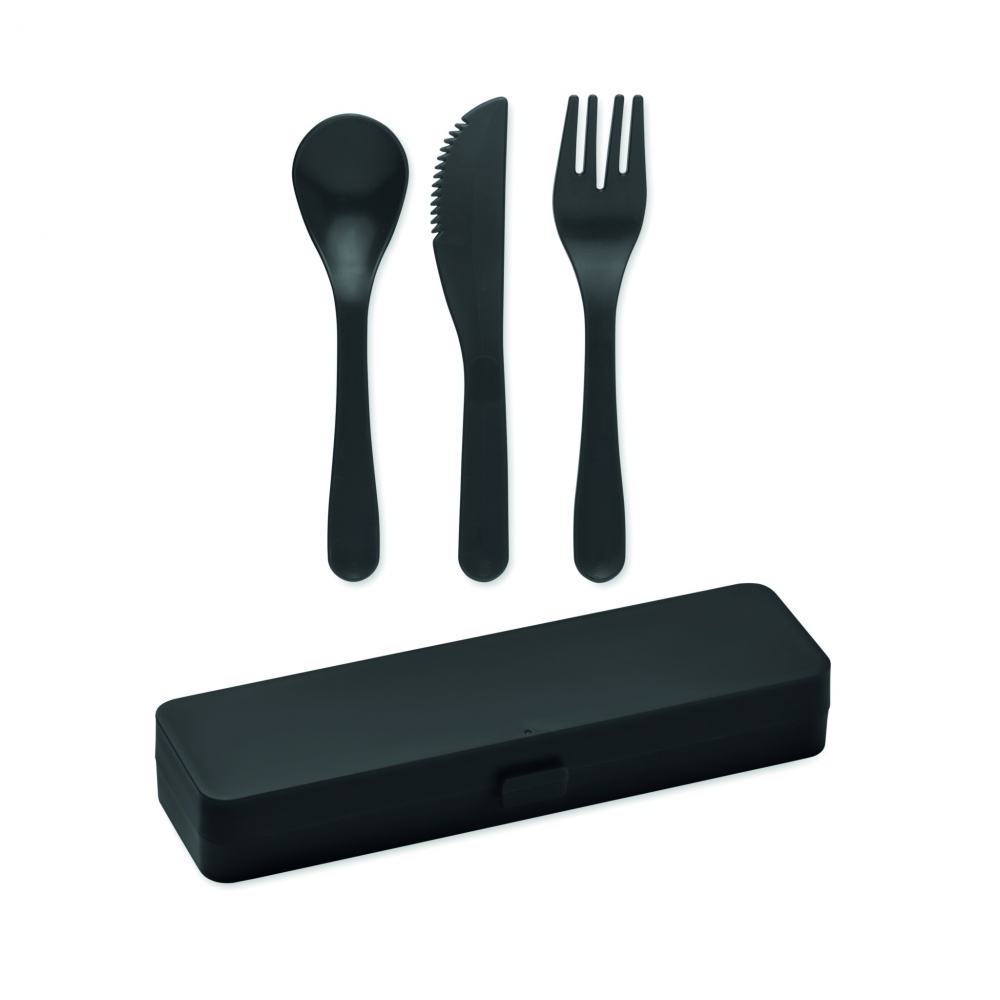 Logo trade business gifts image of: Cutlery set recycled PP