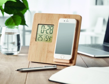 Logotrade promotional items photo of: Bamboo weather station 10W