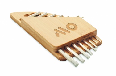 Logo trade promotional items image of: Hex key set in bamboo