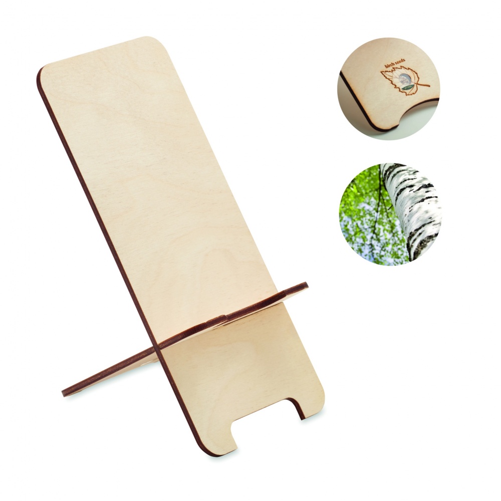 Logotrade promotional merchandise picture of: Birch Wood phone stand