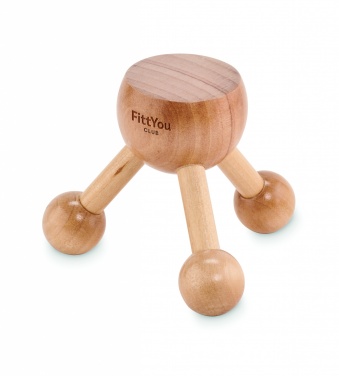 Logo trade advertising products image of: Hand held massager in wood