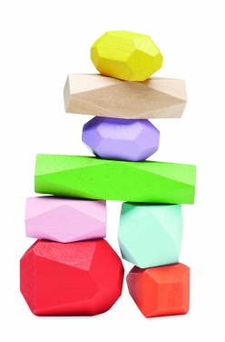 Logo trade advertising product photo of: 8 stacking wood rocks in pouch