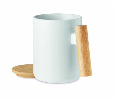 Logo trade promotional giveaway photo of: Porcelain mug with lid 380 ml