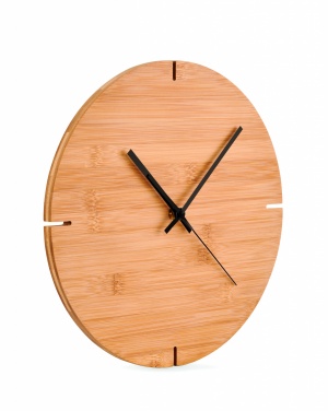Logo trade business gift photo of: Round shape bamboo wall clock