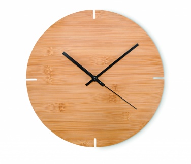 Logo trade promotional merchandise photo of: Round shape bamboo wall clock