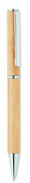 Logo trade promotional giveaways picture of: Bamboo twist type ball pen