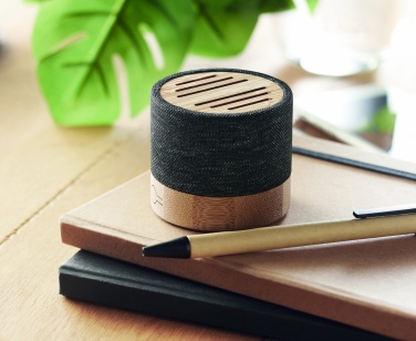 Logo trade business gifts image of: Bamboo RPET wireless speaker