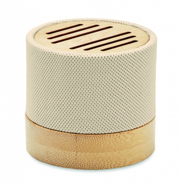 Logo trade corporate gifts picture of: Bamboo RPET wireless speaker