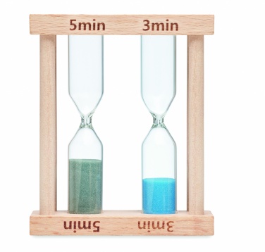 Logo trade corporate gifts image of: Set of 2 wooden sand timers
