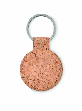 Logo trade advertising products picture of: Round cork key ring Mikkeli