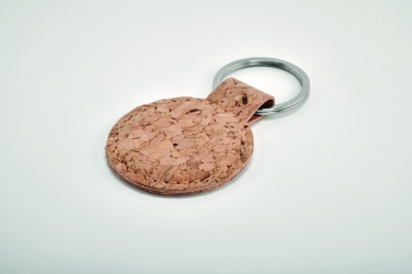 Logo trade business gift photo of: Round cork key ring Mikkeli