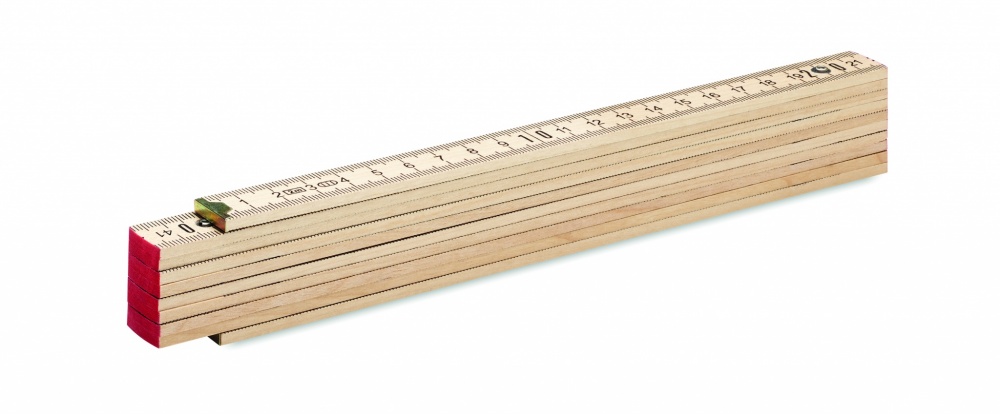 Logo trade promotional merchandise photo of: Carpenter ruler in wood 2m