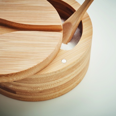 Logo trade business gifts image of: Salt and pepper bamboo box