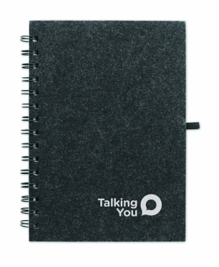 Logotrade promotional product picture of: A5 RPET felt cover notebook