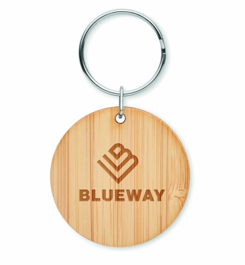 Logotrade promotional item picture of: Round bamboo key ring Pieksämäki