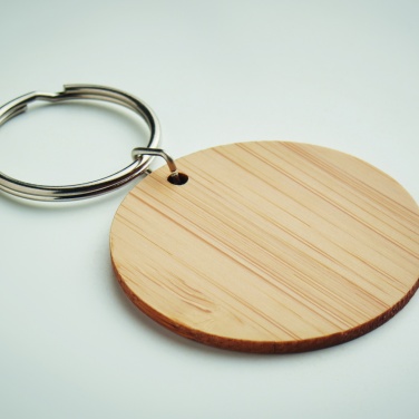 Logotrade business gifts photo of: Round bamboo key ring Pieksämäki