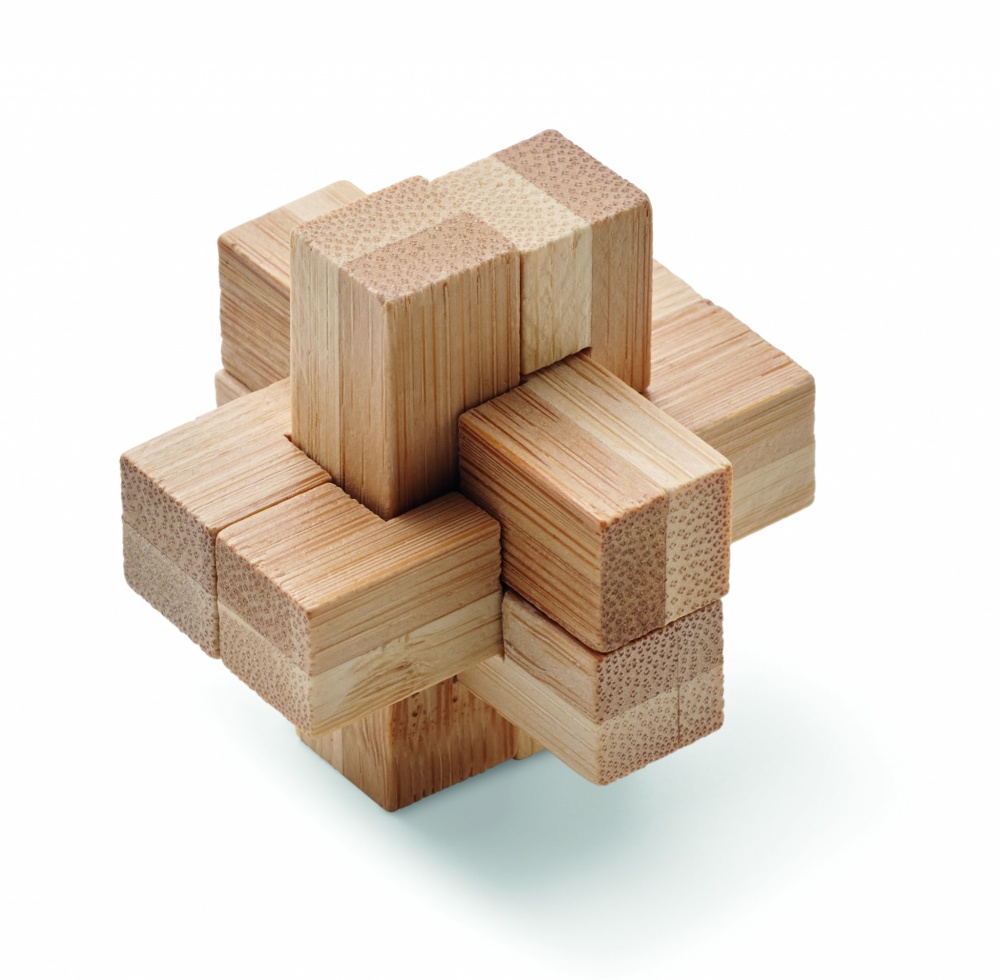 Logo trade promotional products image of: Bamboo brain teaser puzzle